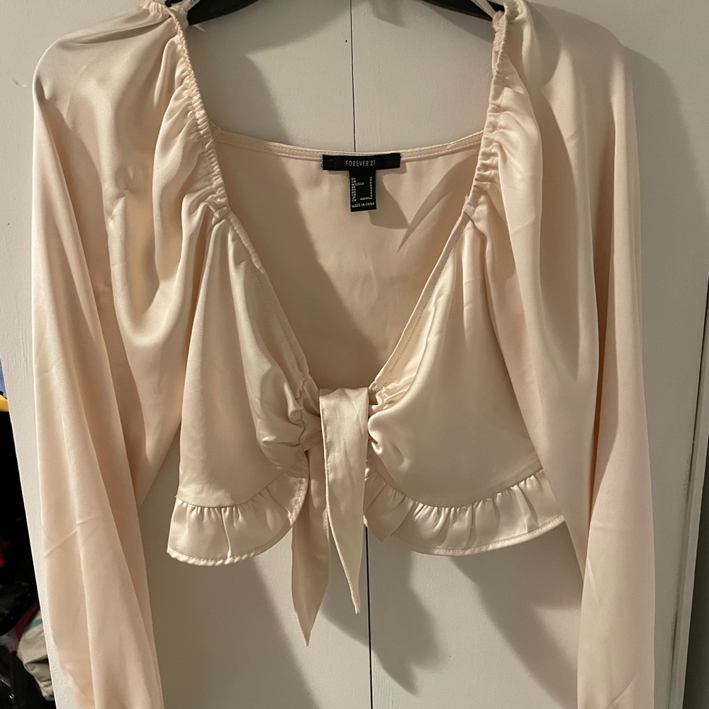 Forever 21 cream silk top